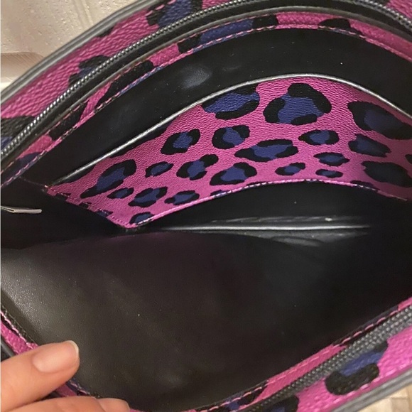 Vera Bradley Purple and Black Leopard Print Women's Crossbody Bag - Picture 8 of 15